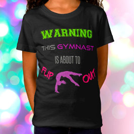 Varning om att gymnasten håller på att vända sig t shirt