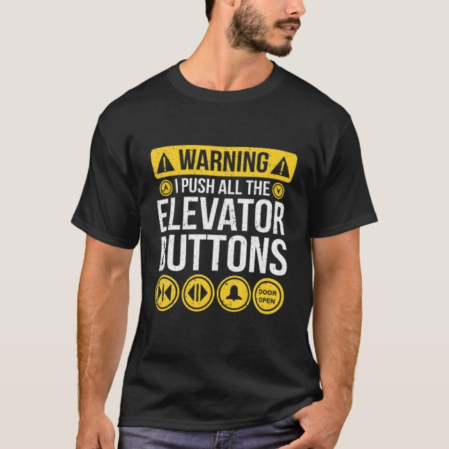 Varning om att trycka in alla levator-knappar för  t shirt (Framsida)