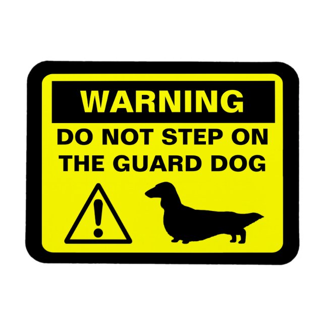 Varning om Dachshund Guard-Hund (Långhårig doxie) Magnet (Horisontell)