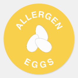 Varning om Eggs Allergen Runt Klistermärke
