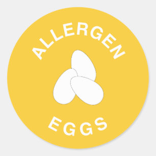 Varning om Eggs Allergen Runt Klistermärke