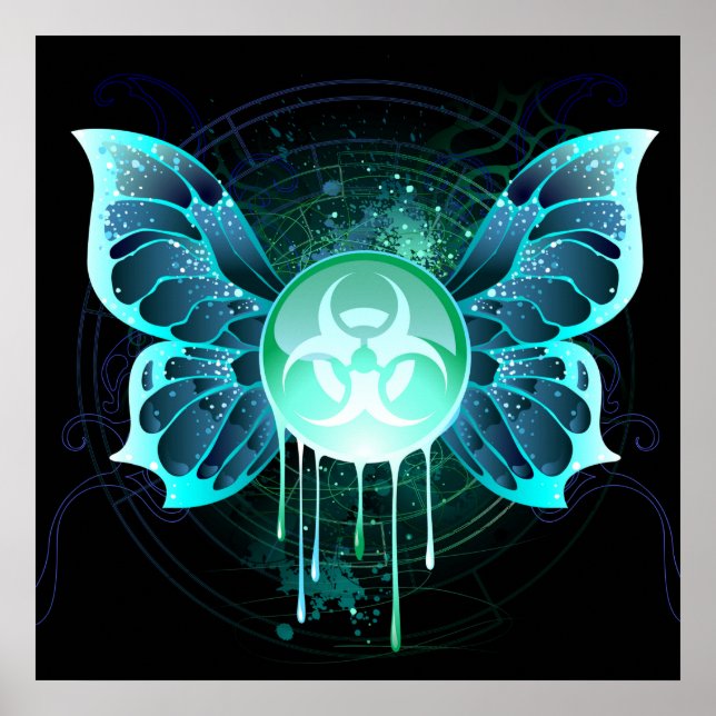  varning om faror för biofarlighet för fjäril poster (Framsidan)