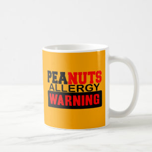 Varning om jordnötsallergi kaffemugg