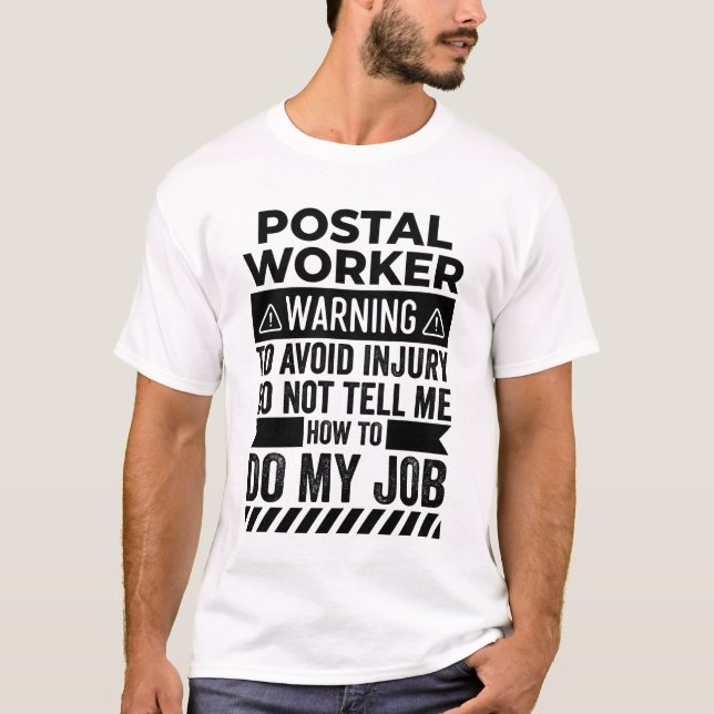 Varning om postarbetare t shirt (Framsida)