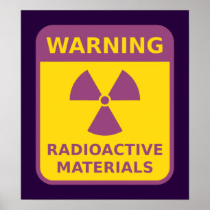 Varning om radioaktiva material poster