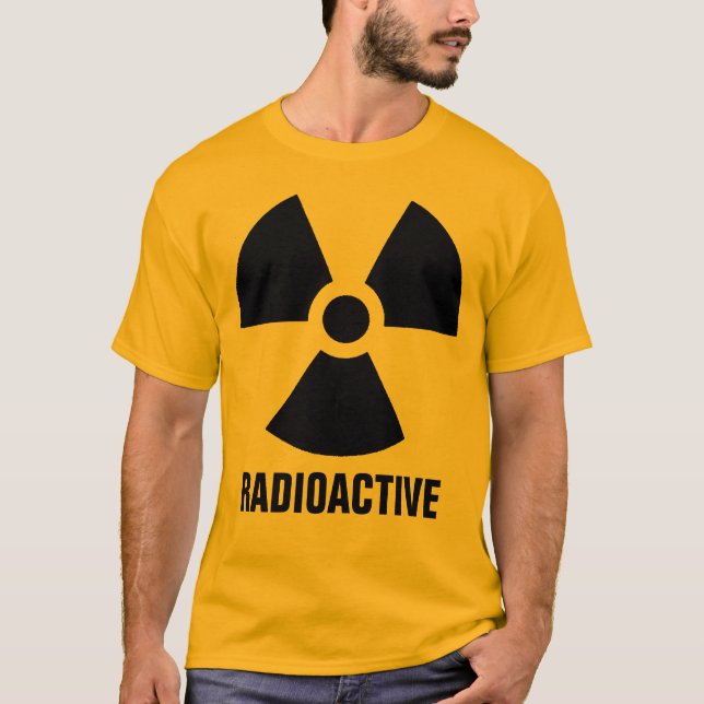 Varning om radioaktiva material tee shirt (Framsida)