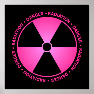 Varning om rosa-strålning Poster