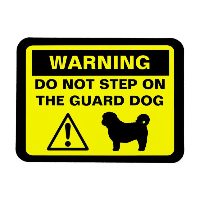 Varning om Shih Tzu Guard Hund Magnet (Horisontell)