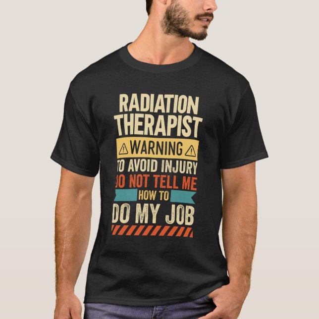 Varning om strålbehandling t shirt (Framsida)