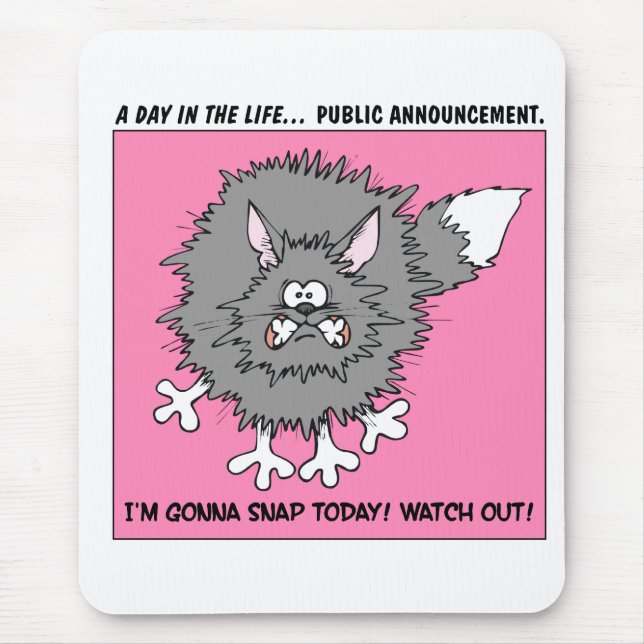 Varning: Om till plötslig stressad ut katt Musmatta (Framsidan)
