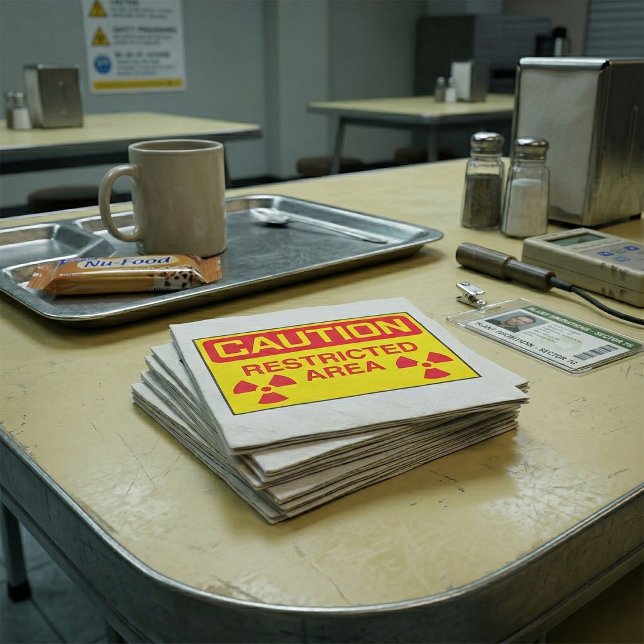 Varning om  varning för begränsad områdesstrålning pappersservett (Skapare uppladdad)