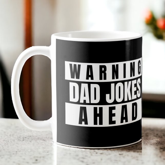 Varning Pappa Jokes Ahead Kaffemugg (Warning Dad Jokes Ahead Coffee Mug from Ricaso. A funny mug for fathers day or any day. Witty dad)
