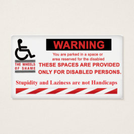 Varning Parking for People with Disabilities only! Visitkort