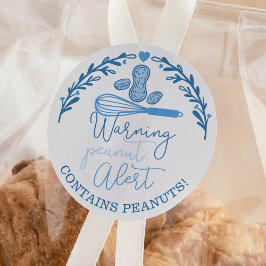 Varning Peanut Alert - Bakery Peanut Allergy Food Runt Klistermärke