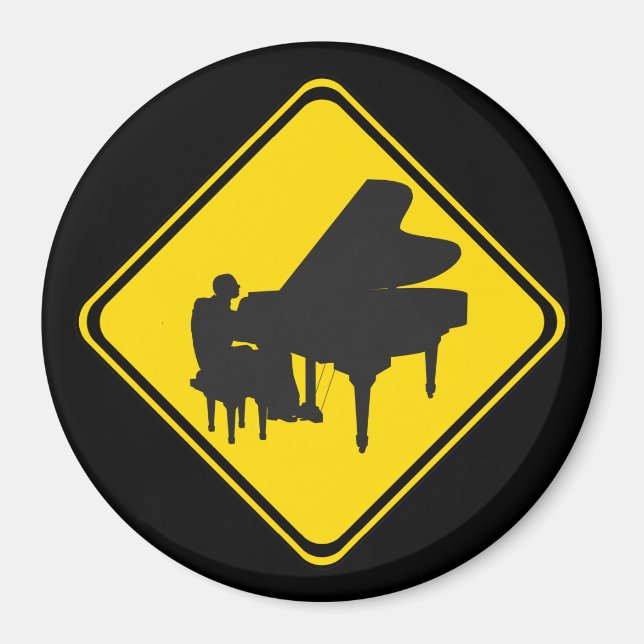 Varning: Piano Player Ahead! Magnet (Framsidan)