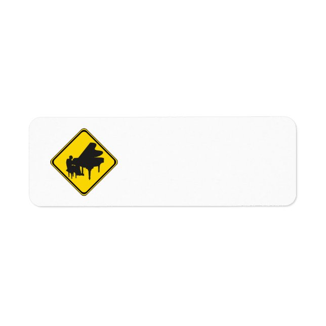 Varning: Piano Player Ahead! Returadress Etikett (Framsidan)