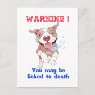 Varning Pitbull Slickat till döden Vykort