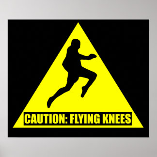 Varning: Poster av flygande Knees MMA/ Muay Thai