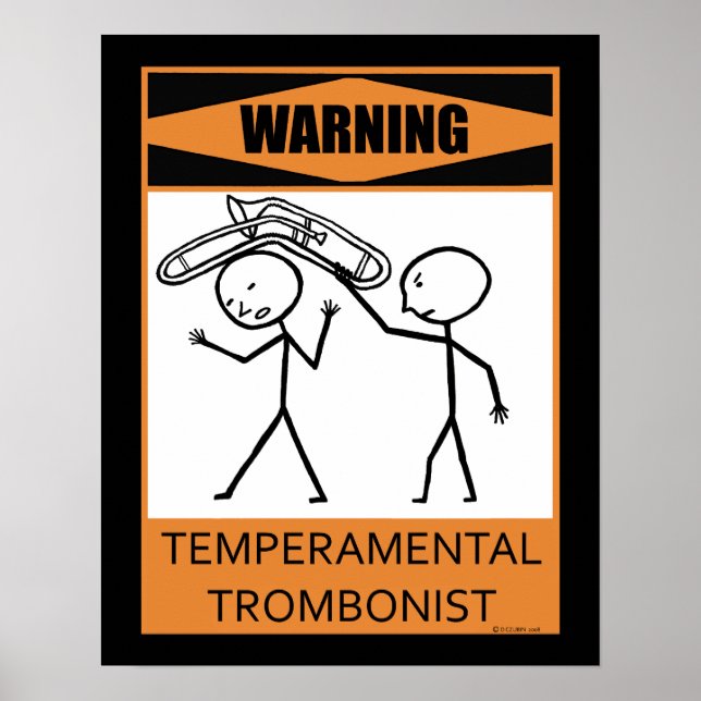 Varning - Poster av termisk trombonist (Framsidan)