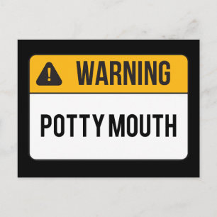 Varning - Potty Mouth Vykort