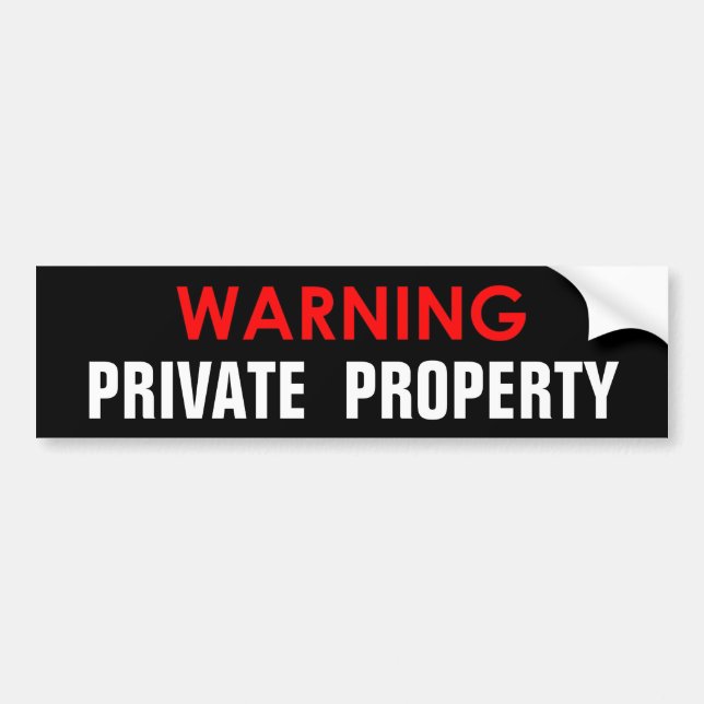 VARNING PRIVAT EGENDOM GLANSIG DEKAL (Framsidan)