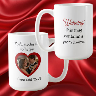 Varning Prom Invite Promposal Foto Kaffe Puns Kaffemugg