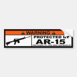 VARNING - PRORECTED AV bildekalet AR-15 Bildekal