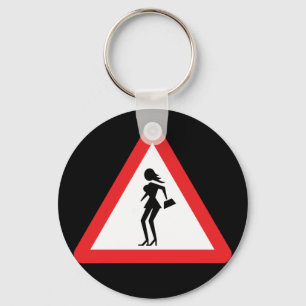 Varning Prostitute Traffic Road Sign Nyckelring