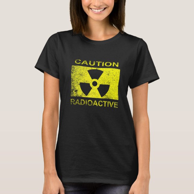 VARNING RADIOAKTIVT Premium T Shirt (Framsida)