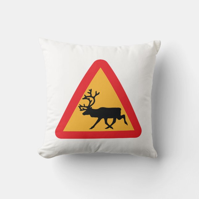 Varning Rener Svenskt trafiktecken Kudde (Framsida)