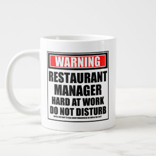 Varning - Restaurant Manager - hårt arbete Jumbo Mugg