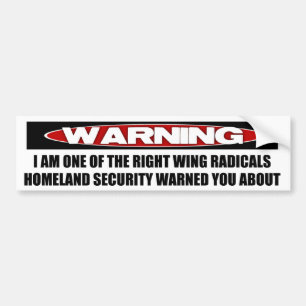 Varning: Right wingradikal Bildekal