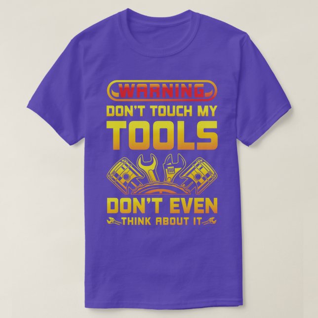 Varning rör inte min racergåva från Verktyg garage T Shirt (Design framsida)