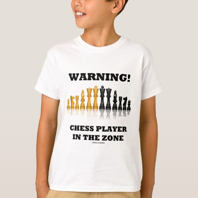 Varning! Schackspelare i det zont T-shirt (Framsida)