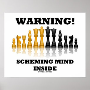 Varning! Schemalägga insidan (schackuppsättning) Poster