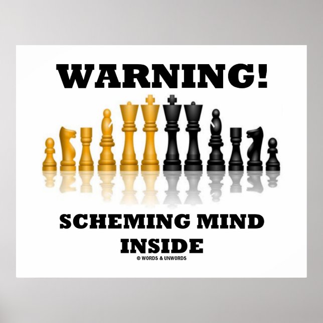 Varning! Schemalägga insidan (schackuppsättning) Poster (Framsidan)