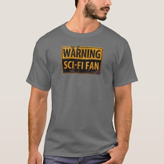 VARNING SCI-FI FLÄKT - Varningsskylt för Metall-ri T Shirt (Framsida)