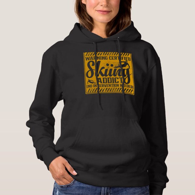 Varning: Ski Addict No Intervention Need Snö Ski T Shirt (Framsida)