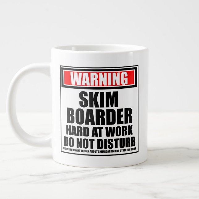 Varning Skimboarder hårt på jobbet stör inte Jumbo Mugg (Vänster)