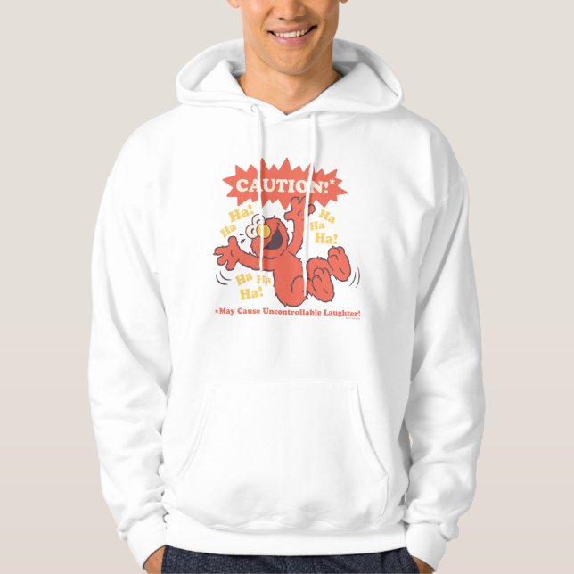 Varning Skrattande Elmo Framför Hoodie (Framsida)