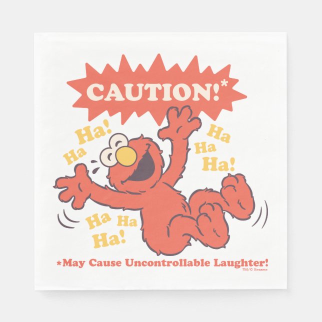 Varning Skrattande Elmo Framför Pappersservett (Framsidan)