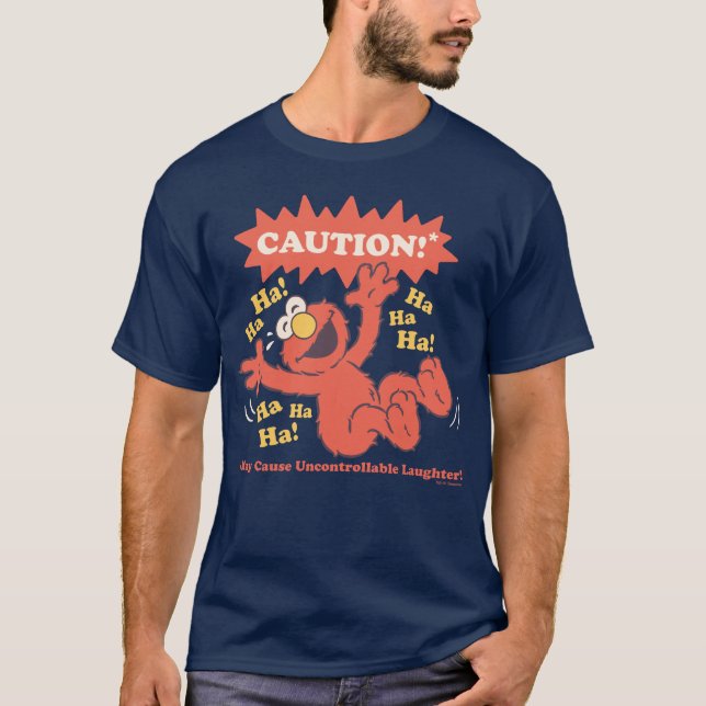 Varning Skrattande Elmo Framför T Shirt (Framsida)
