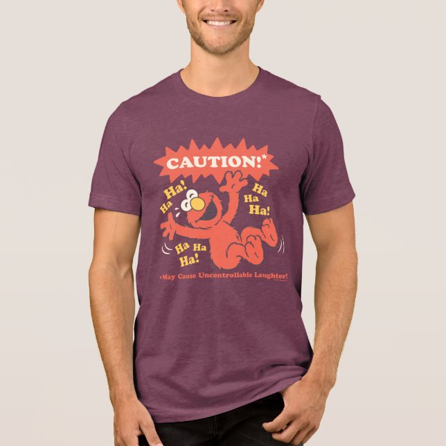 Varning Skrattande Elmo Framför T Shirt (Framsida)
