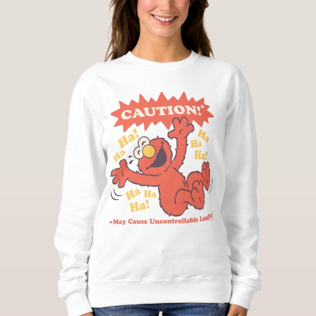 Varning Skrattande Elmo Framför T Shirt (Framsida)