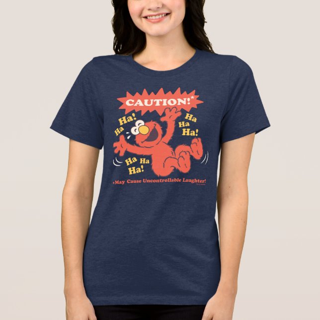 Varning Skrattande Elmo Framför T Shirt (Framsida)