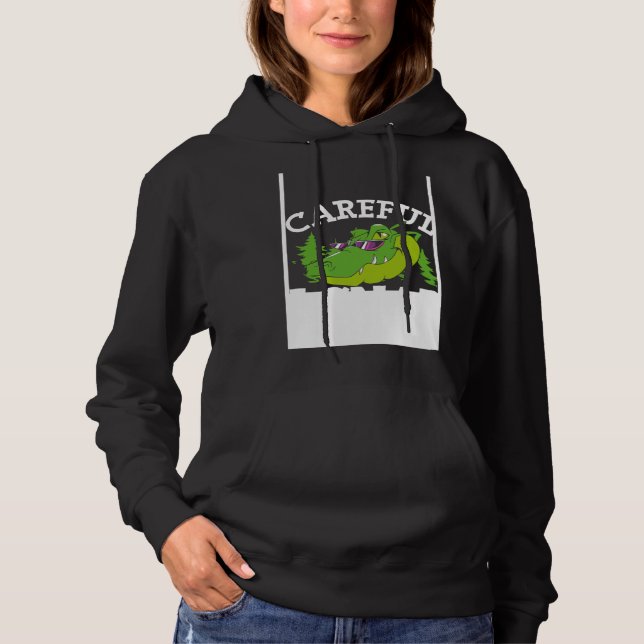 Varning Snappar Tillbaka Alligator T Shirt (Framsida)