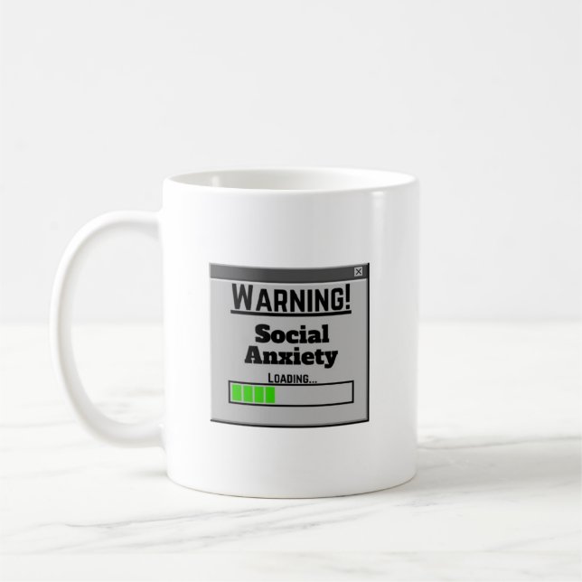 Varning Social Ångest Laddar Flik  Kaffemugg (Vänster)