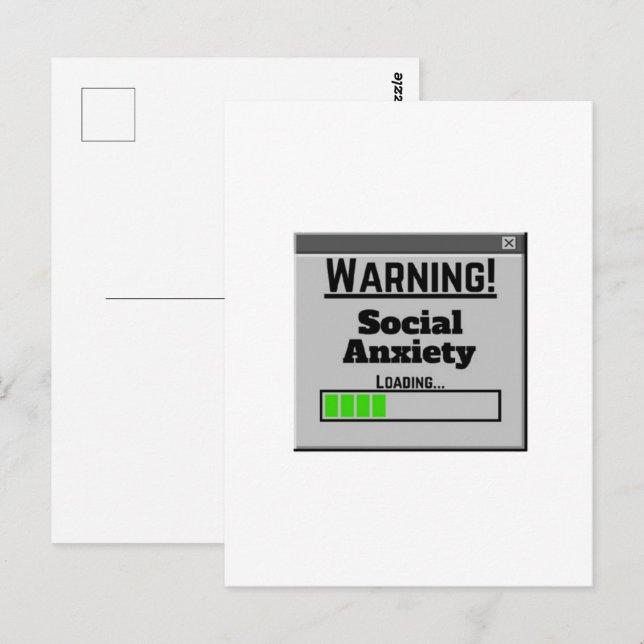Varning Social ångest Laddar flik  Vykort (Fram/baksida)
