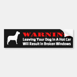 Varning som Lämnar Hund i bilfönster blir Fattig Bildekal