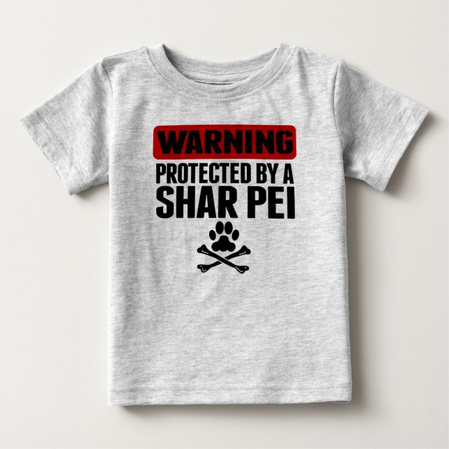 Varning som skyddas av en Shar Pei Tee (Framsida)
